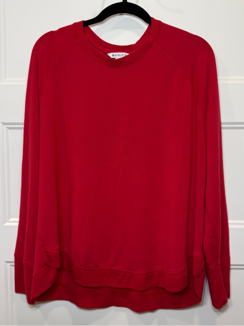 Athleta Mindset Sweatshirt Womens 1X Red Modal Blend Crewneck Athleisure Lounge